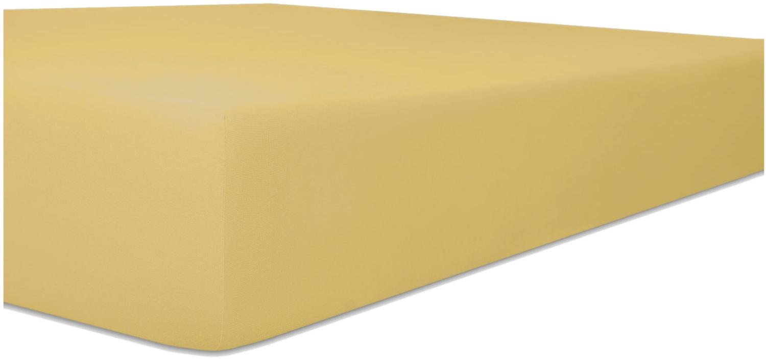 Kneer Vario-Stretch Spannbetttuch one für Topper 4-12 cm Höhe Qualität 22 Farbe curry 80x200 cm Bild 1