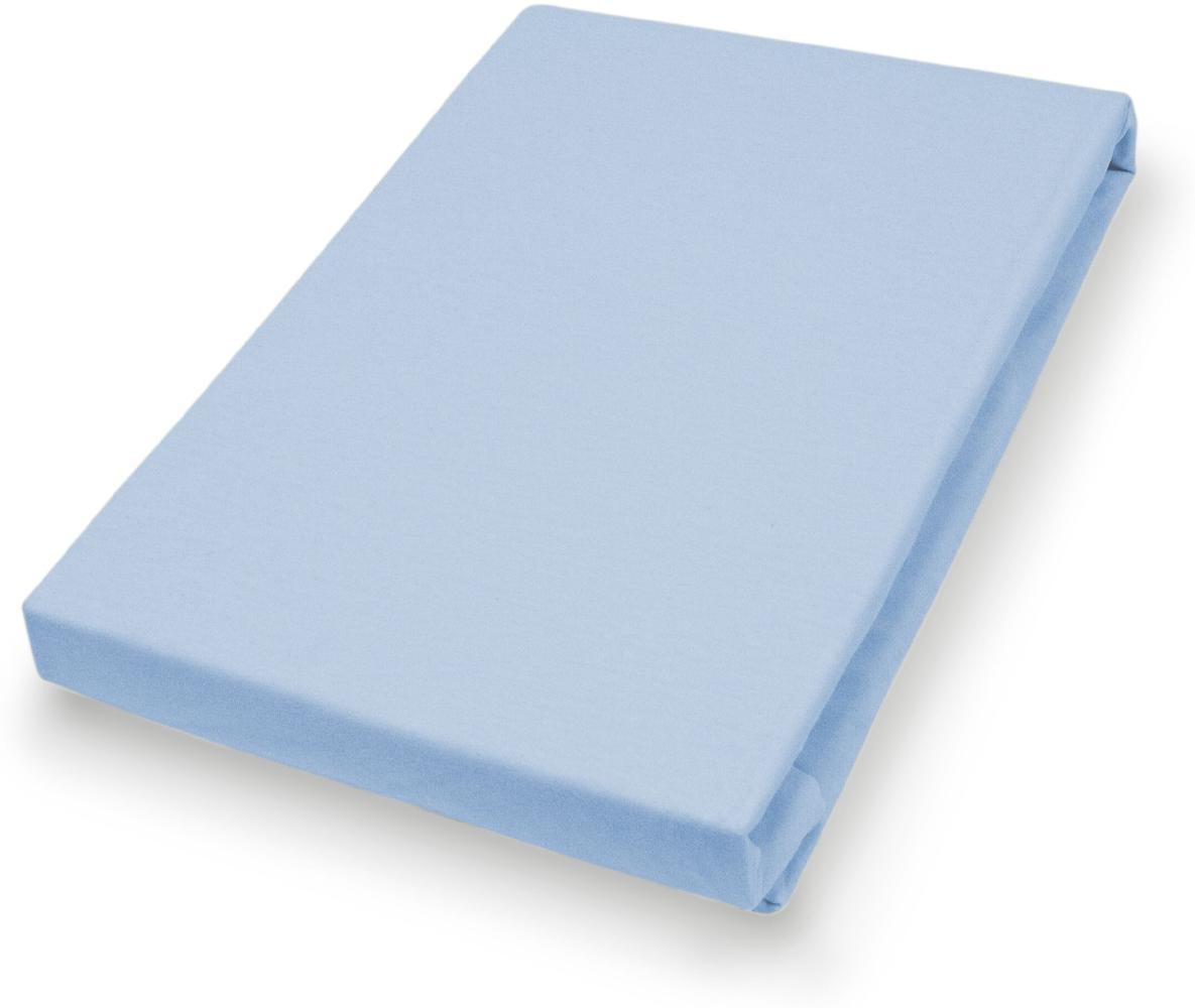 Hahn Haustextilien Jersey-Spannlaken Basic Größe 180-200x200 cm Farbe blue sky Bild 1