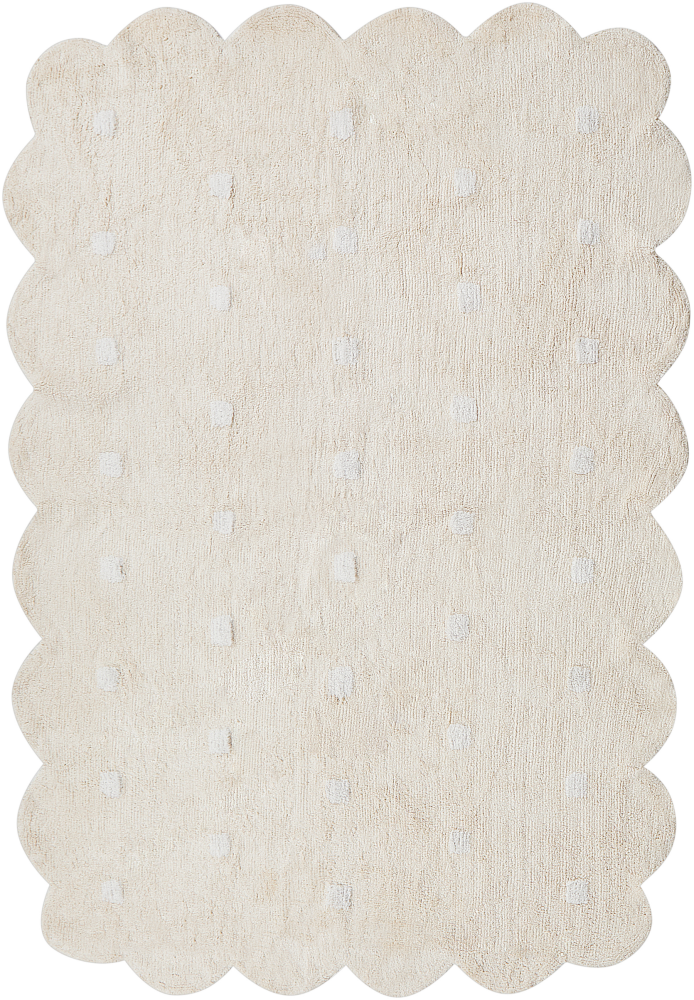 Baumwollteppich 140 x 200 cm Beige SAREKI Bild 1