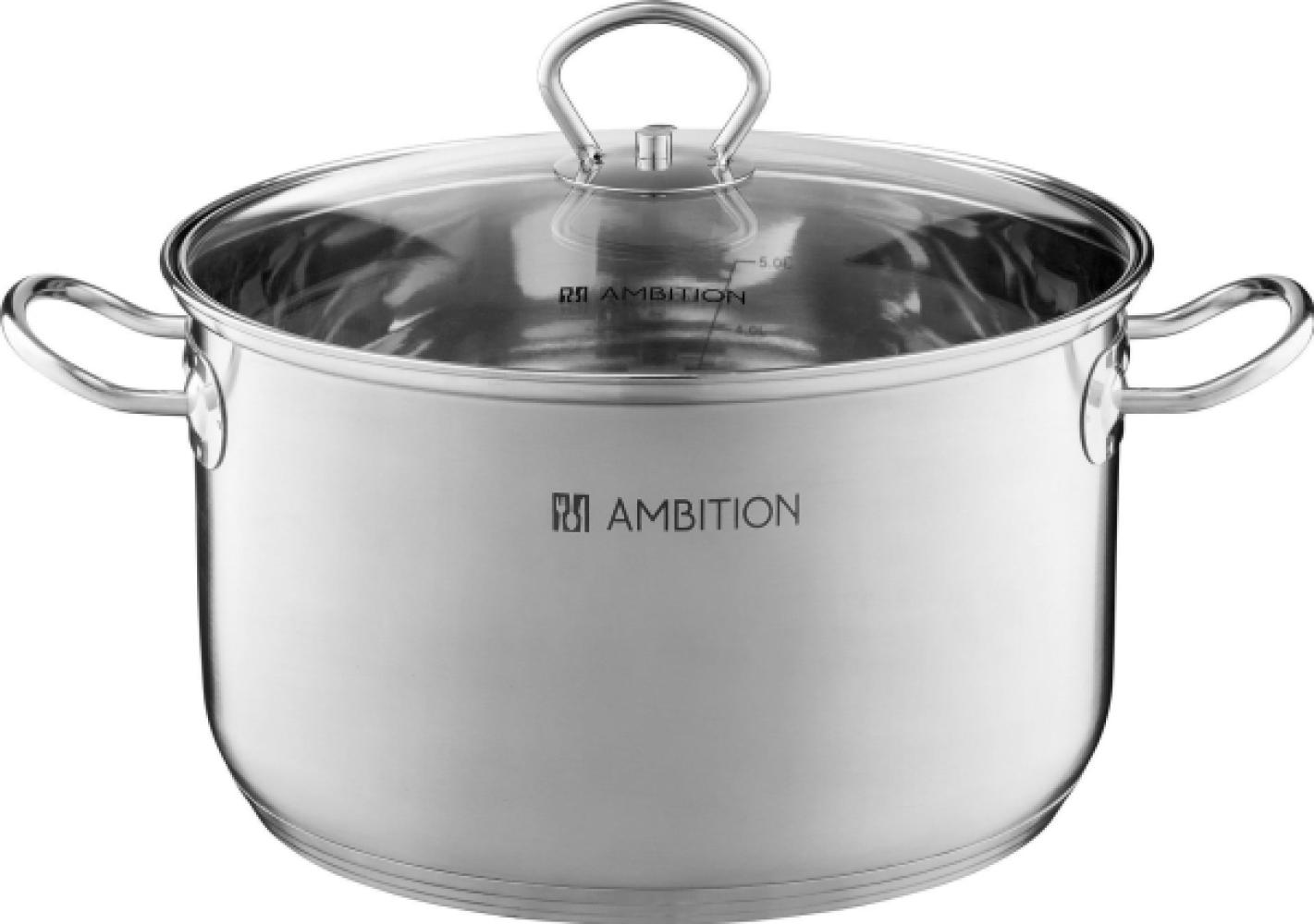 AMBITION Topf mit Glasdeckel 8. 2L ACERO (60814) Bild 1