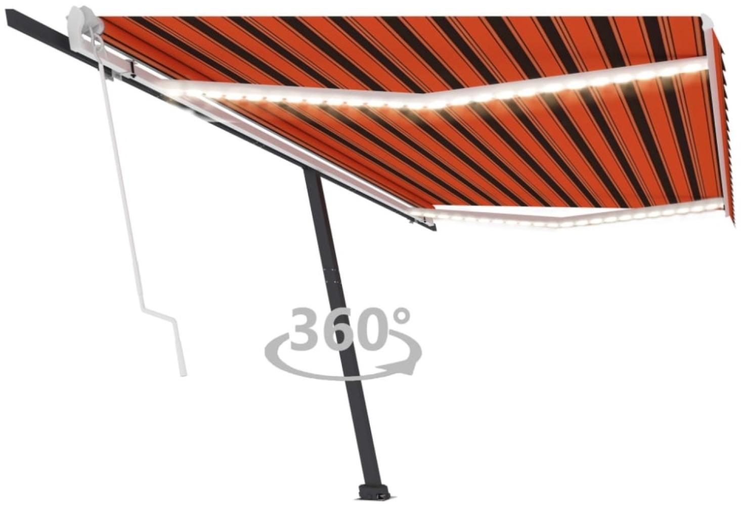 vidaXL Automatische Markise mit LED & Windsensor 500x350 Orange/Braun Bild 1