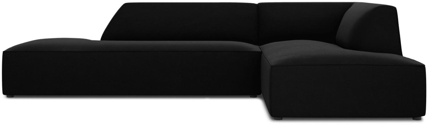 Micadoni 4-Sitzer Samtstoff Modular Ecke rechts Sofa Ruby | Bezug Black | Beinfarbe Black Plastic Bild 1