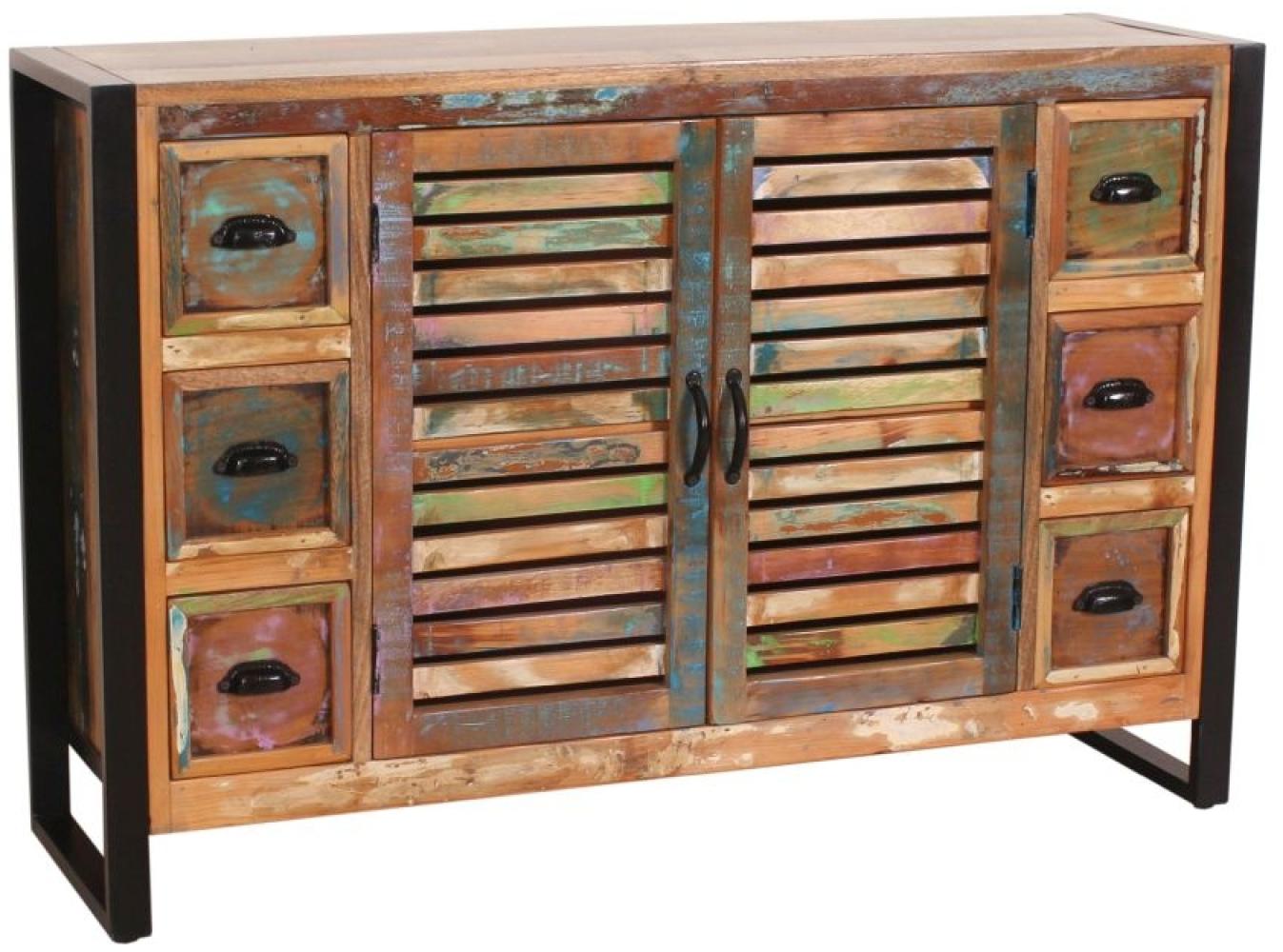 FIUME Sideboard Recyceltes Altholz Metall Bunt Bild 1