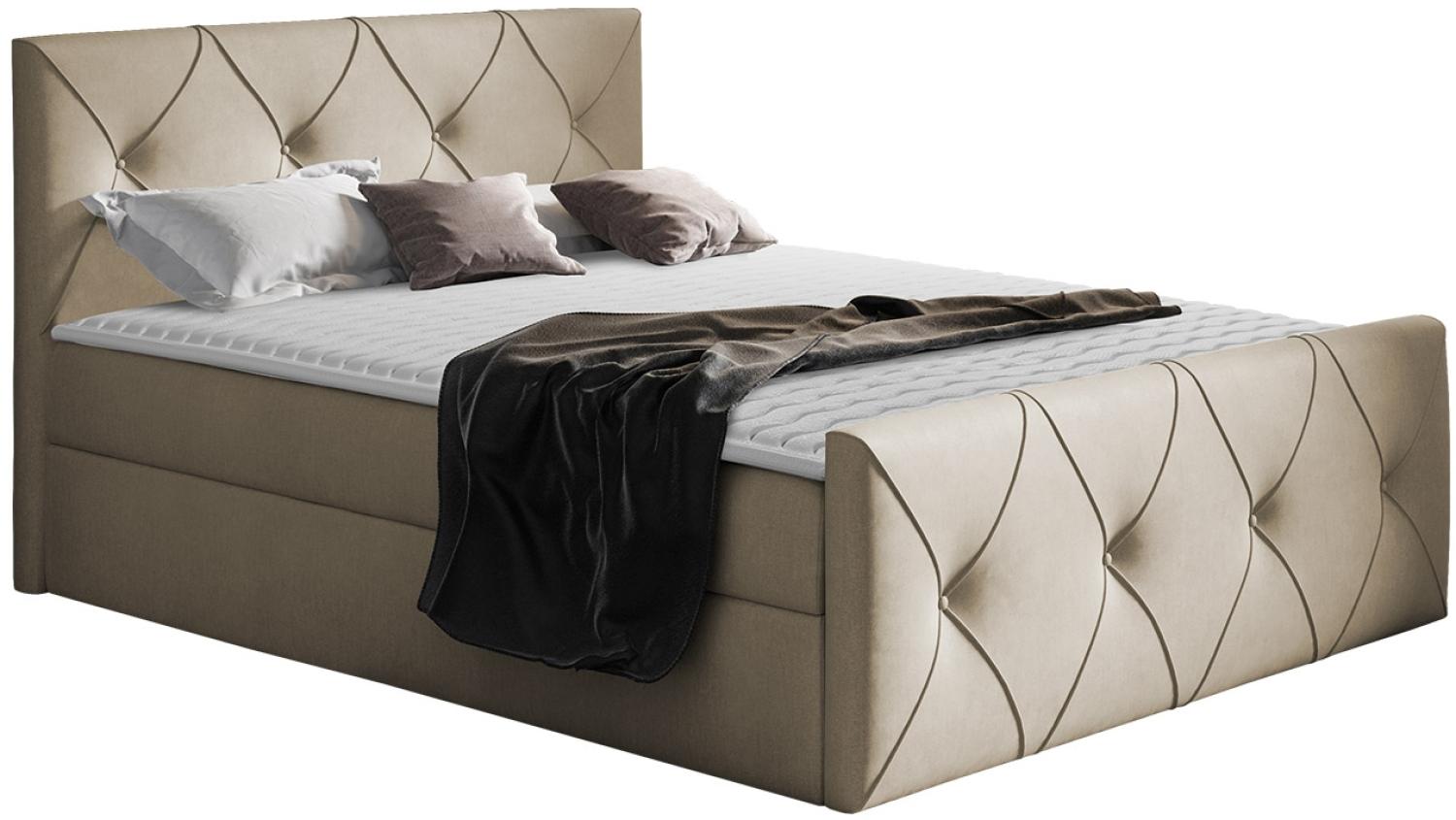 Mirjan24 Boxspringbett Nakir Lux, Beige 180 x 200 cm Bild 1