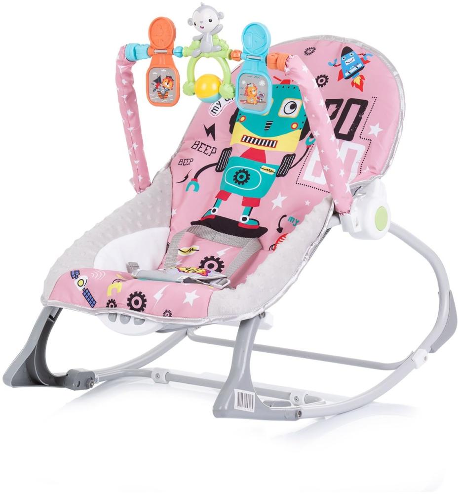 Chipolino Babywippe Baby Spa 2 in 1 elektrisch Stuhl Schaukelfunktion Spielbogen rosa Bild 1