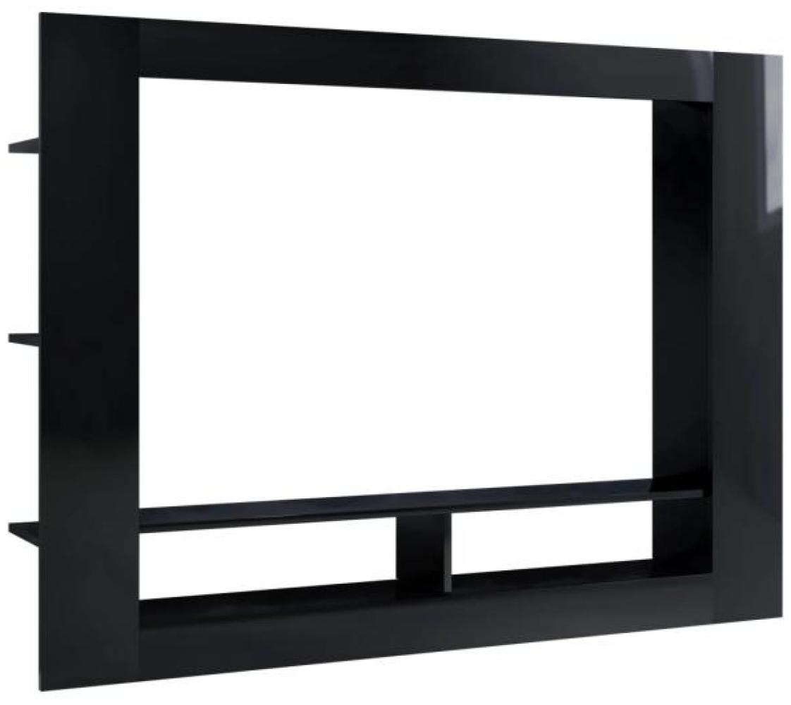 vidaXL TV-Schrank, Spanplatte, Hochglanz-Schwarz, 152 x 22 x 113 cm Bild 1