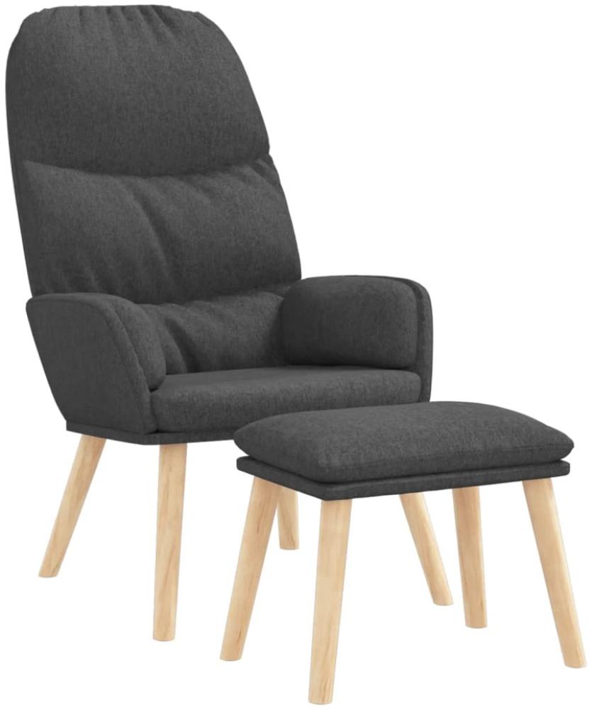 vidaXL Relaxsessel mit Hocker Dunkelgrau Stoff [3097343] Bild 1