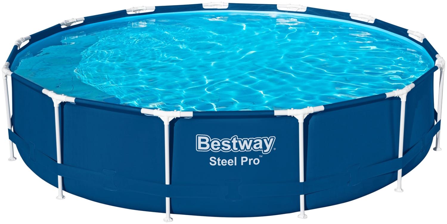 Steel Pro™ Solo Pool ohne Zubehör Ø 396 x 84 cm, dunkelblau, rund Bild 1