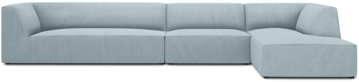 Micadoni 5-Sitzer Modular Ecke rechts Sofa Ruby | Bezug Light Blue | Beinfarbe Black Plastic Bild 1