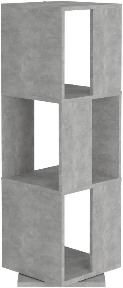 FMD Möbel - TOWER - Drehbares Regal mit 3 Ebenen - melaminharzbeschichtete Spanplatte - Beton LA - 34 x 108 x 34cm Bild 1