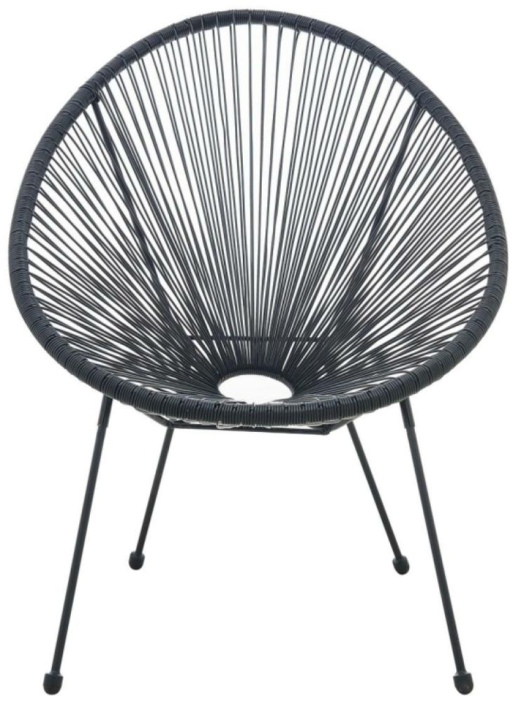 Stuhl runde Sitzschale 2er-Set Polyethylen Schwarz Bild 1