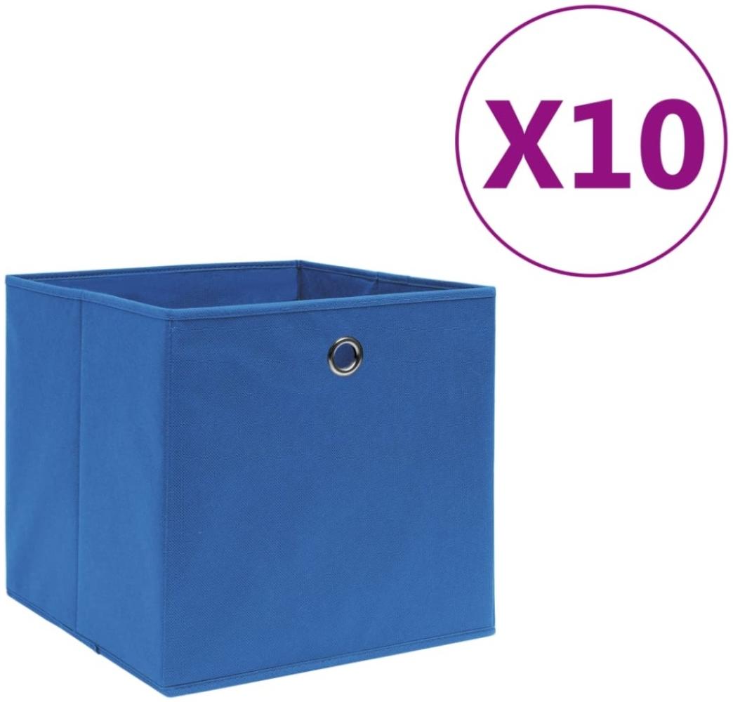 vidaXL Aufbewahrungsboxen 10 Stk. Vliesstoff 28x28x28 cm Blau Bild 1