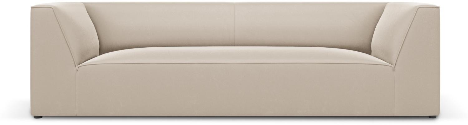 Micadoni 3-Sitzer Samtstoff Sofa Ruby | Bezug Beige | Beinfarbe Black Plastic Bild 1