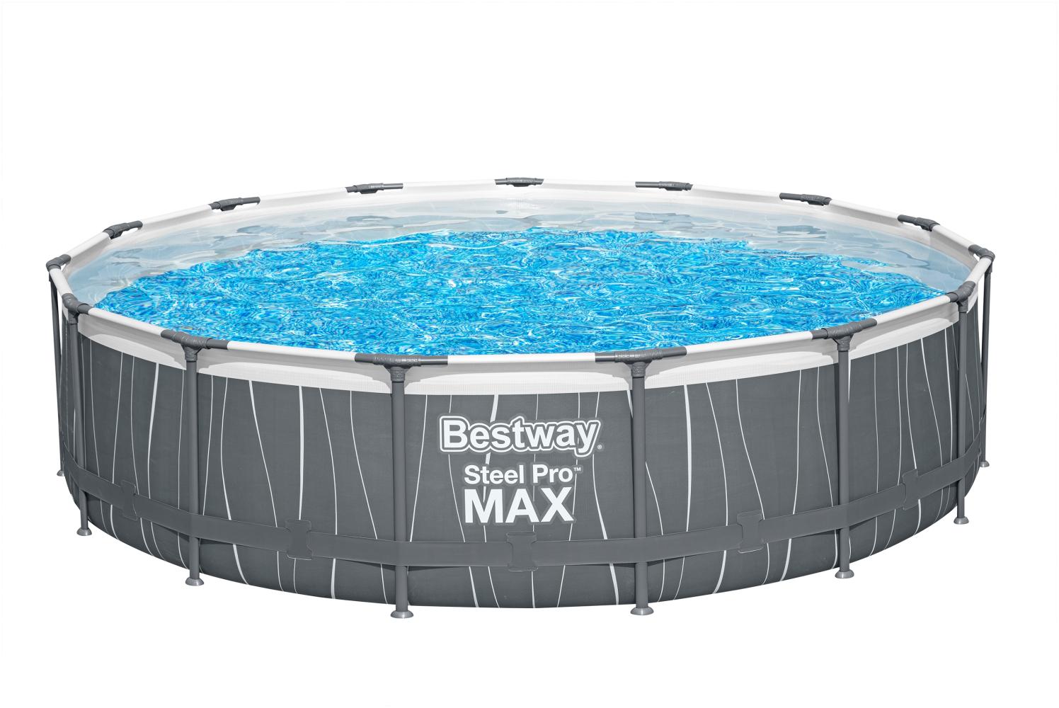 Steel Pro MAX™ Solo Pool ohne Zubehör Ø 457 x 107 cm, LED-Design, rund Bild 1