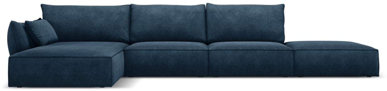 Micadoni 5-Sitzer Ecke links Sofa Kaelle | Bezug Royal Blue | Beinfarbe Black Plastic Bild 1