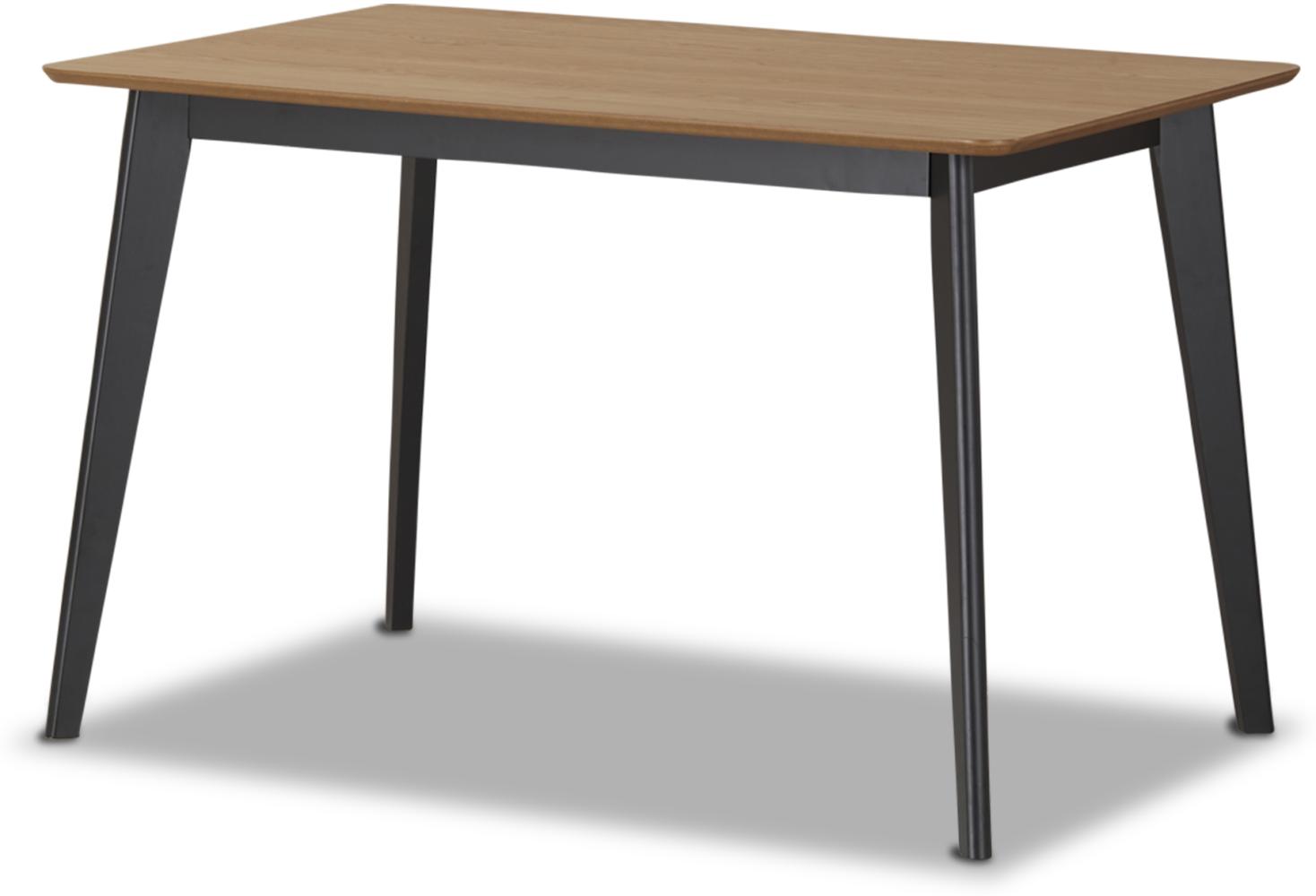 KHG Esstisch, Küchentisch, 120 x 80 x 76 cm, Esszimmertisch für 6 Personen, Tisch Wohnzimmer, Schreibtisch, für Esszimmer, Küche, Modern Skandi-Look, Braun-Schwarz Bild 1