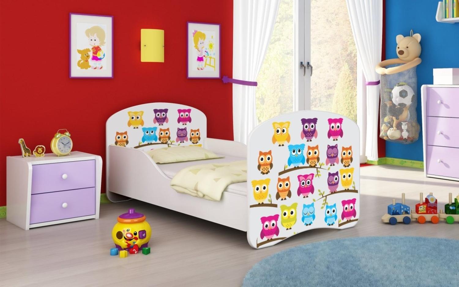 Kinderbett Milena mit verschiedenen Mustern 160x80 Owls Bild 1