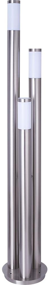LED Stehlampe, Edelstahl, 3-Säulen, H 170 cm Bild 1