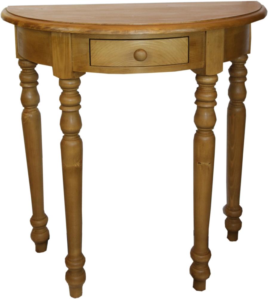 Casa Padrino Konsolentisch mit Schublade Holzfarben - Halbmond Tisch - Sekretär Konsole - Telefontisch Bild 1