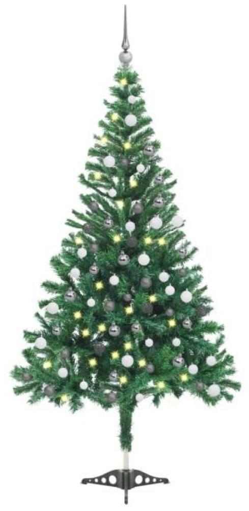 vidaXL Künstlicher Weihnachtsbaum mit LEDs & Kugeln 120 cm 230 Zweige, Mit Beleuchtung [3077659] Bild 1