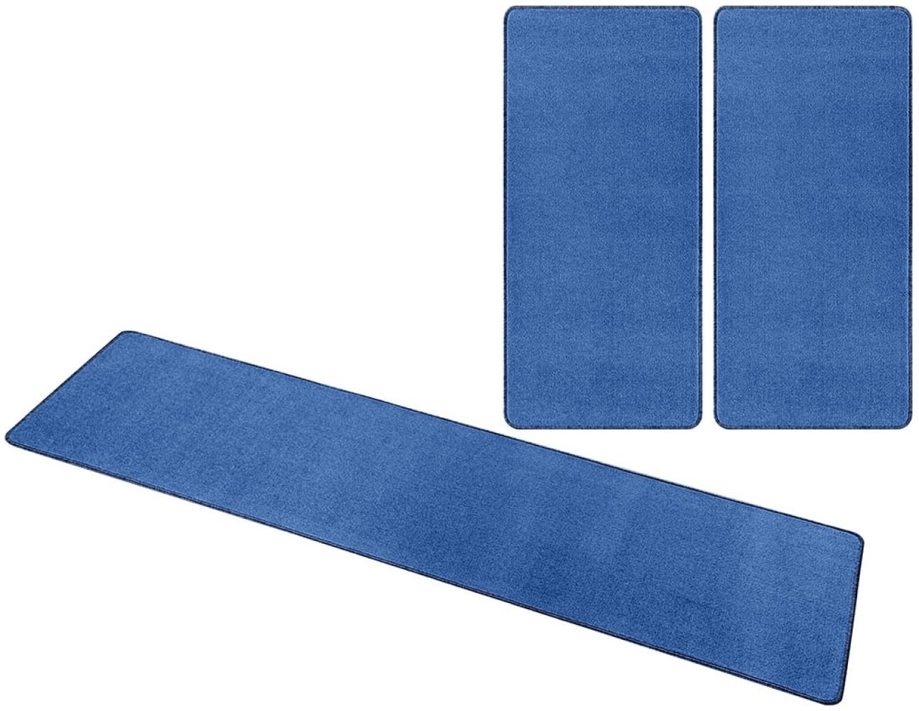 Bettumrandung Nasty Floor | Bettvorleger 3er Set - blau - 70x140/70x140/70x240 cm Bild 1