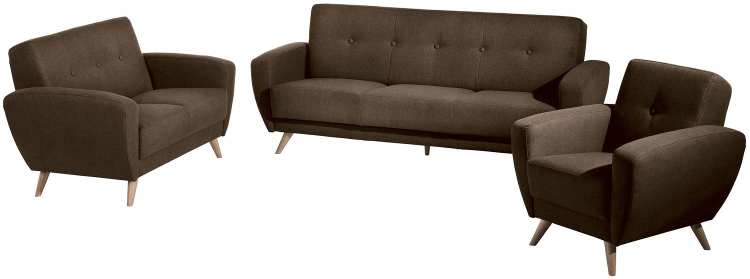 Sofa 2-Sitzer Karen Bezug Samtvelours (mit Clean-Abo Ausrüstung) Buche natur / braun 21837 Bild 1