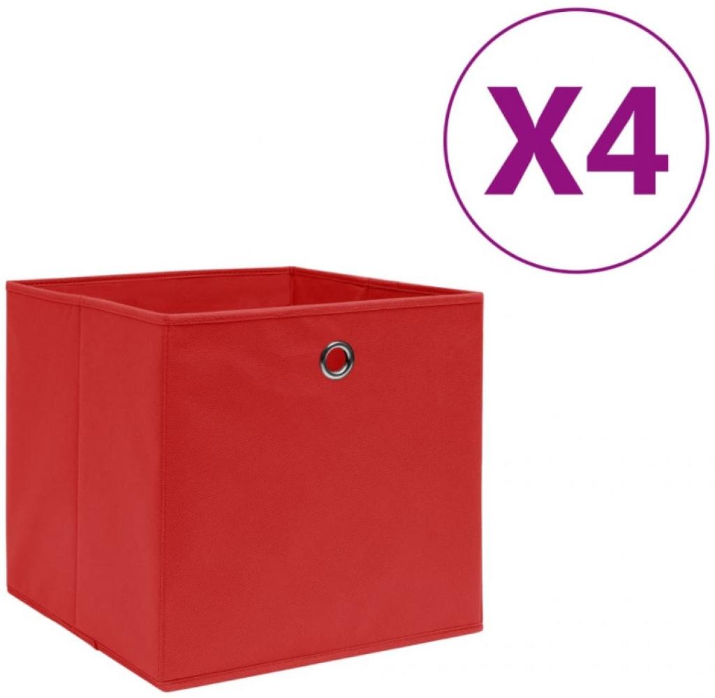 Aufbewahrungsboxen 4 Stk. Vliesstoff 28x28x28 cm Rot Bild 1