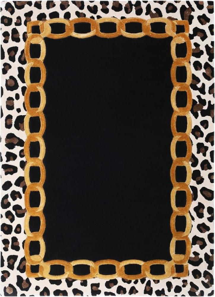 Casa Padrino Luxus Teppich mit Leoparden Design Mehrfarbig 160 x 230 cm - Rechteckiger Wohnzimmer Teppich - Handgetufteter Schlafzimmer Teppich - Luxus Interior - Luxus Qualität Bild 1