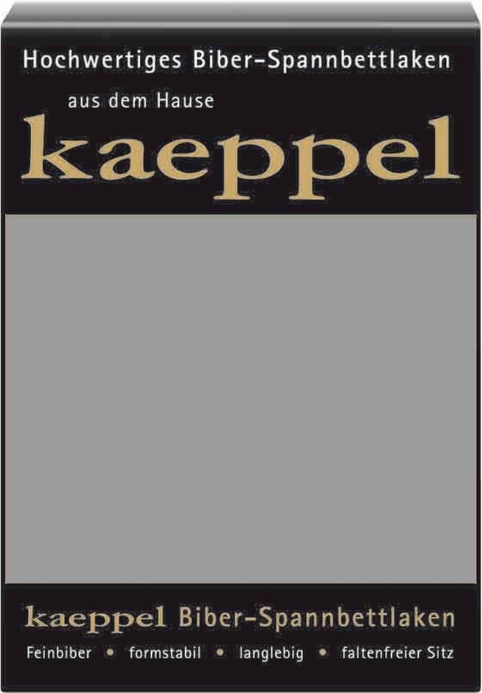 Kaeppel Biber Spannbettlaken Einfarbig Grau 90x200 cm - 100x200 cm Bild 1