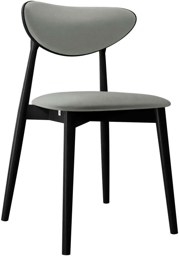 Esszimmerstuhl Bretoka C, Stuhl aus Buchenholz für Küche, Restaurant (Schwarz / Magic Velvet 2217) Bild 1