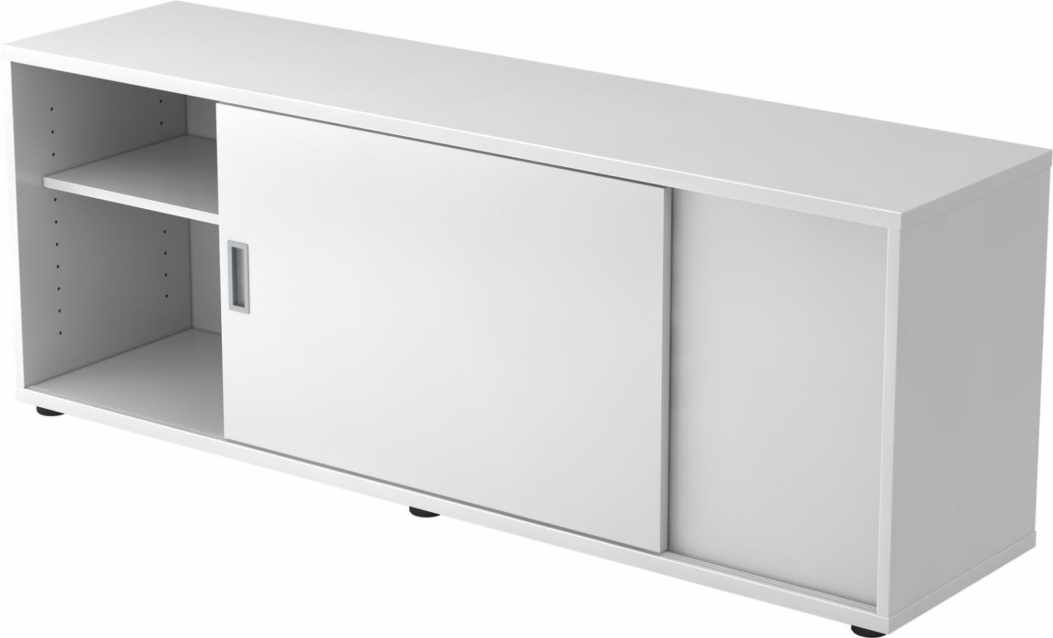 bümö® Lowboard mit Schiebetür, Sideboard in weiß Bild 1