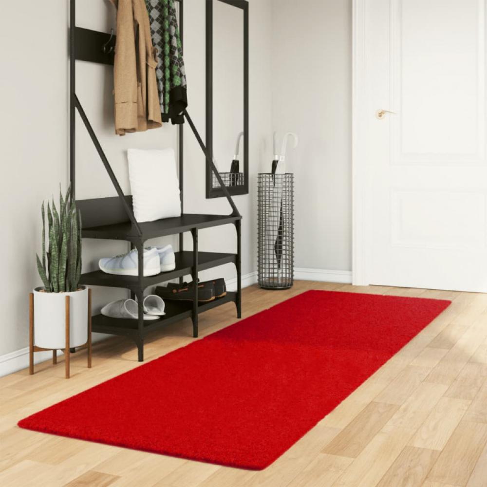 Teppich OVIEDO Kurzflor Rot 80x250 cm Bild 1