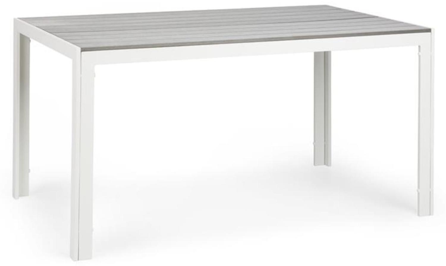 Bilbao Gartentisch 150 x 90 cm Polywood Aluminium weiß/grau Weiß / grau Bild 1