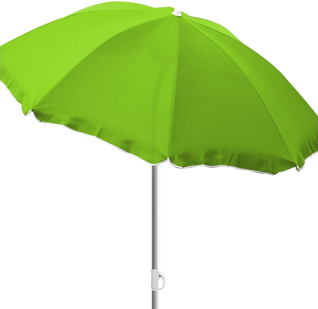 Sonnenschirm rund Ø1,80m lime grün Polyester knickbar UV Schutz Bild 1
