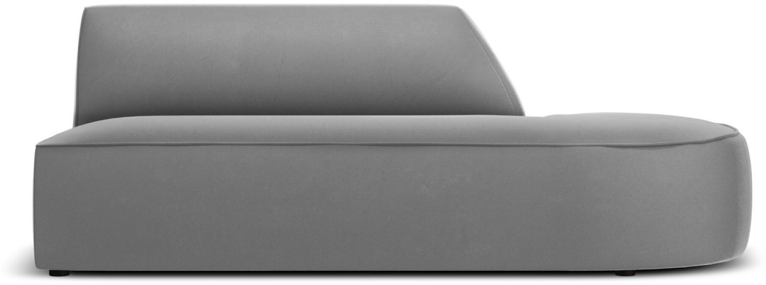 Micadoni 2-Sitzer Samtstoff Modul Ruby Rechts | Bezug Grey | Beinfarbe Black Plastic Bild 1