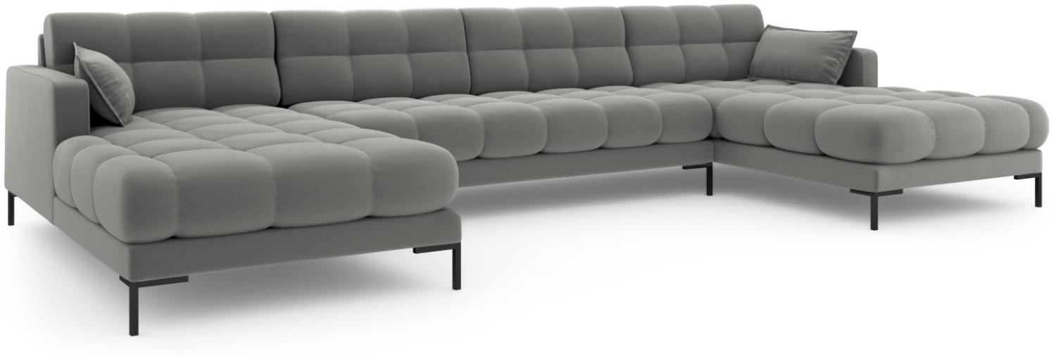 Micadoni 6-Sitzer Panorama Sofa Mamaia | Bezug Grey | Beinfarbe Black Metal Bild 1
