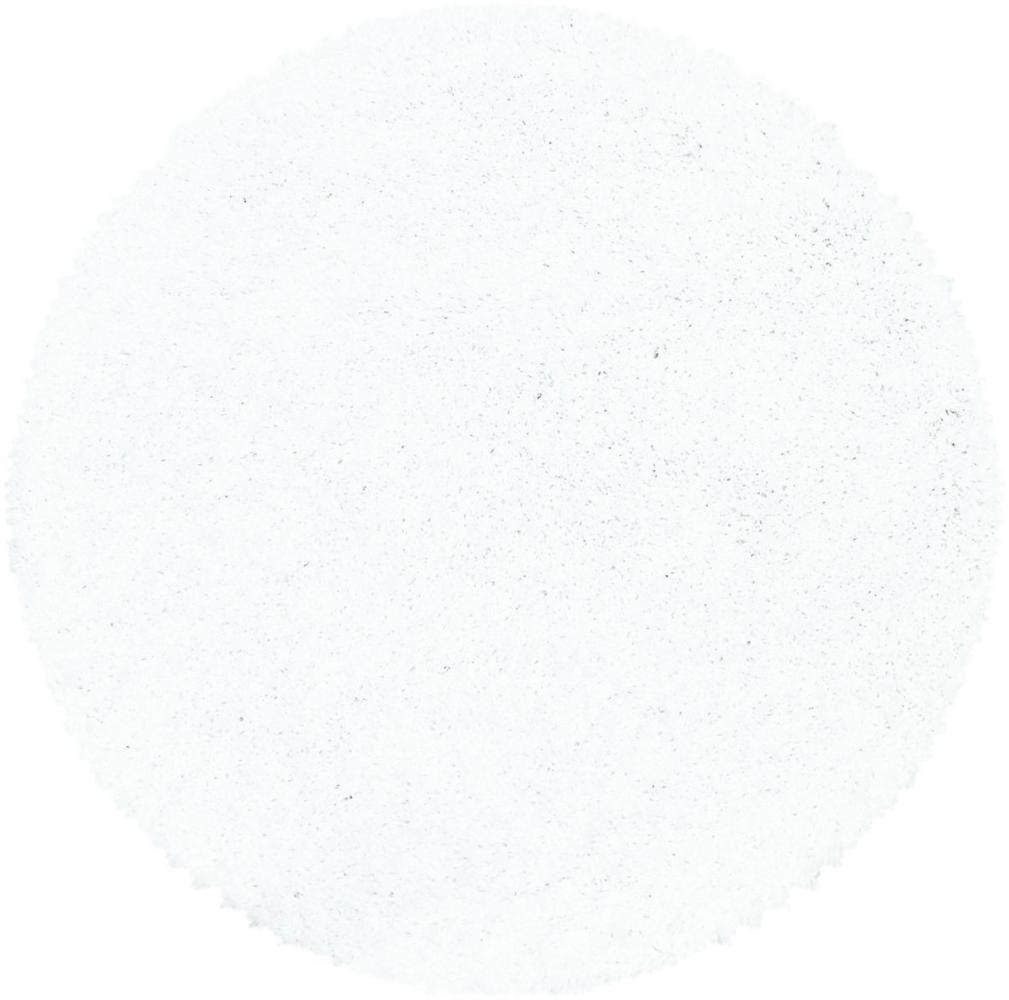 Hochflor Teppich Sima rund - 200 cm Durchmesser - Weiß Bild 1