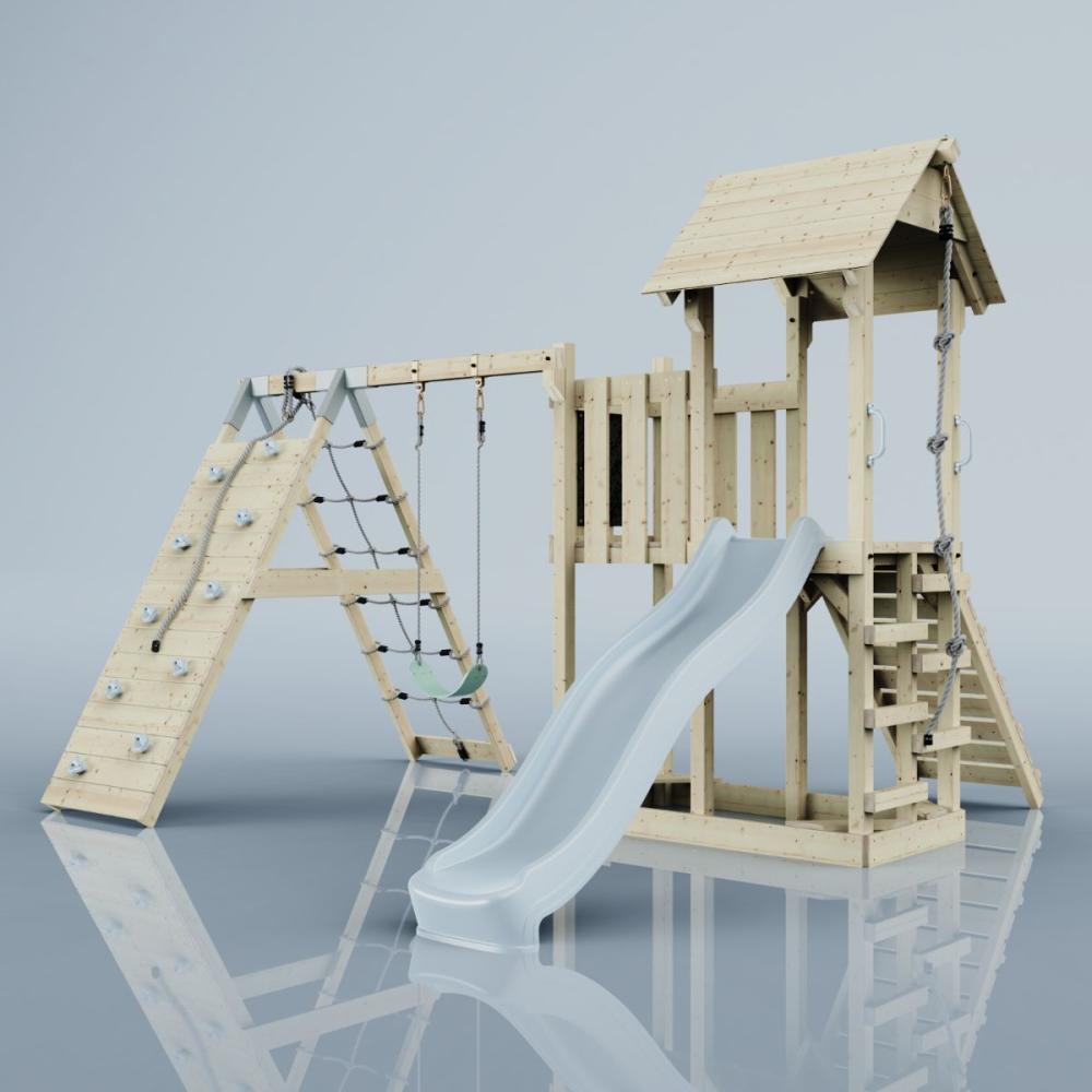 PolarPlay Spielturm Farö aus Holz in Blau Bild 1