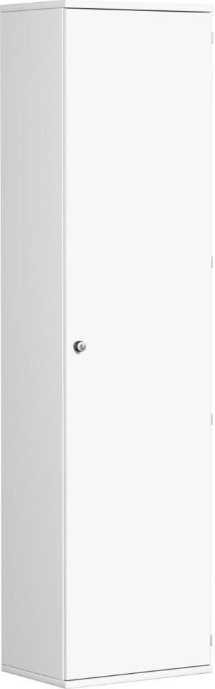 Garderobenschrank mit ausziehbarem Garderobenhalter, 60x42x230cm, Weiß Bild 1