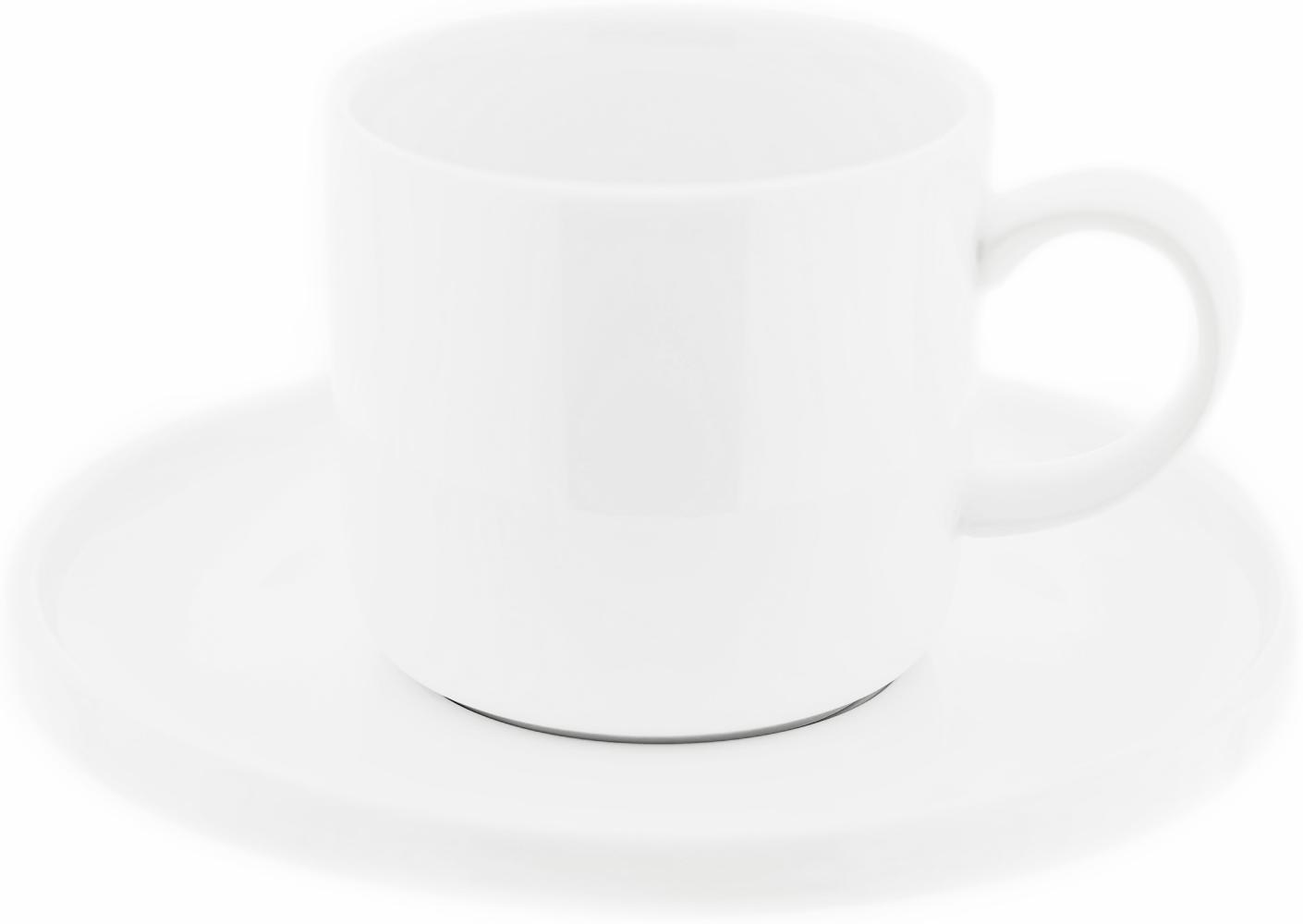 Almina 12 Teiliger Kaffeetassen-Set aus Porzellan Weiß rund Kaffeeservice 200 ml Bild 1