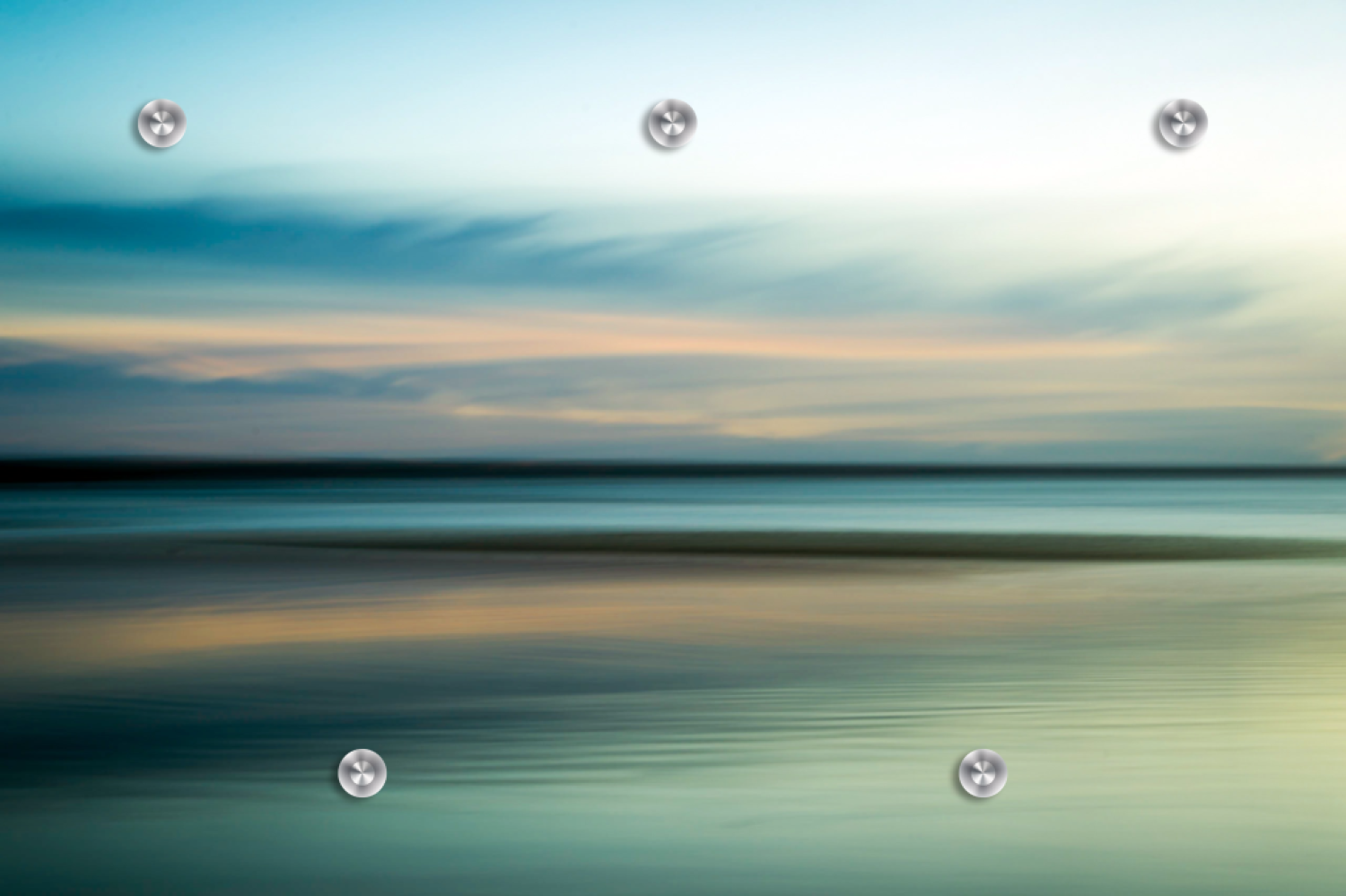 Queence Garderobe - "Beach In The Late Hours" Druck auf hochwertigem Arcylglas inkl. Edelstahlhaken und Aufhängung Bild 1