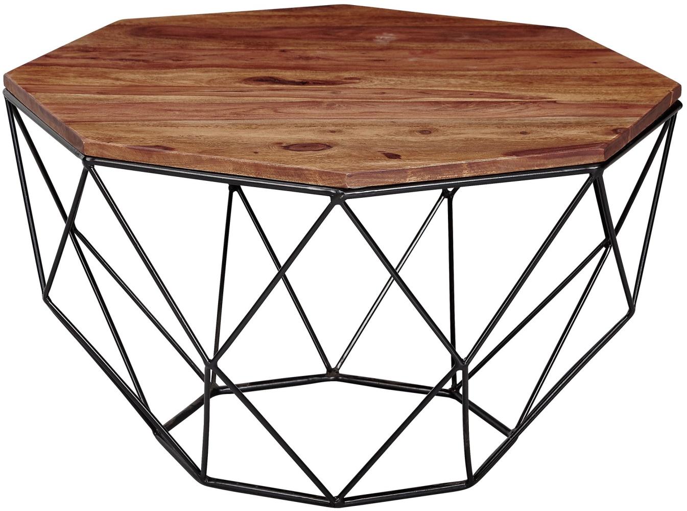 KADIMA DESIGN Couchtisch Sheesham - Modernes Industrial-Design aus Holz und Edelstahl. Bild 1