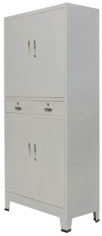 vidaXL Büroschrank mit 4 Türen Stahl 90x40x180 cm Grau Bild 1