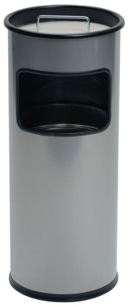 Standascher mit Sandschale METALL rund, 260x620mm (ØxH), 17 l, silber metallic Bild 1