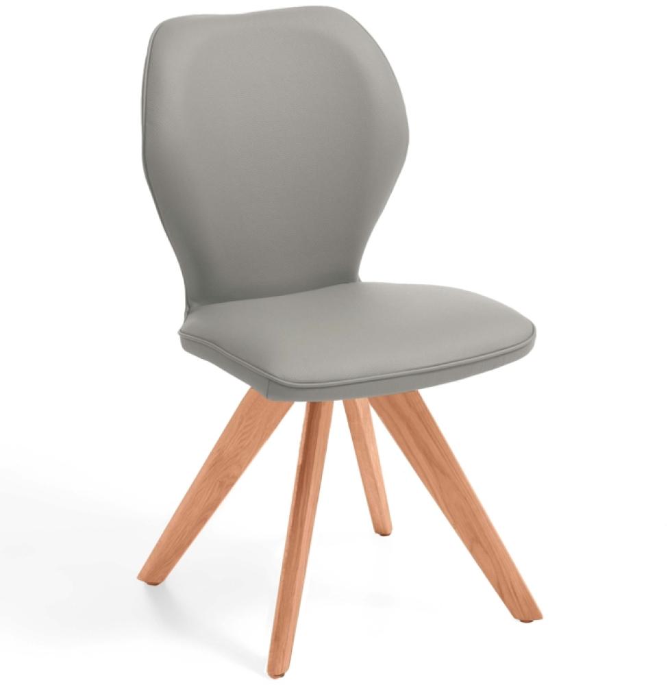 Niehoff Sitzmöbel Colorado Trend-Line Design-Stuhl Gestell Kernbuche - Leder Napoli lichtgrau Bild 1