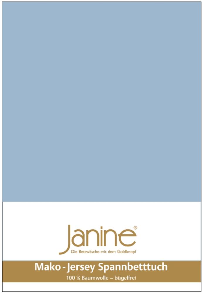 Janine Mako Jersey Spannbetttuch Bettlaken 90 x 190 cm - 100 x 200 cm OVP 5007 32 perlblau Bild 1