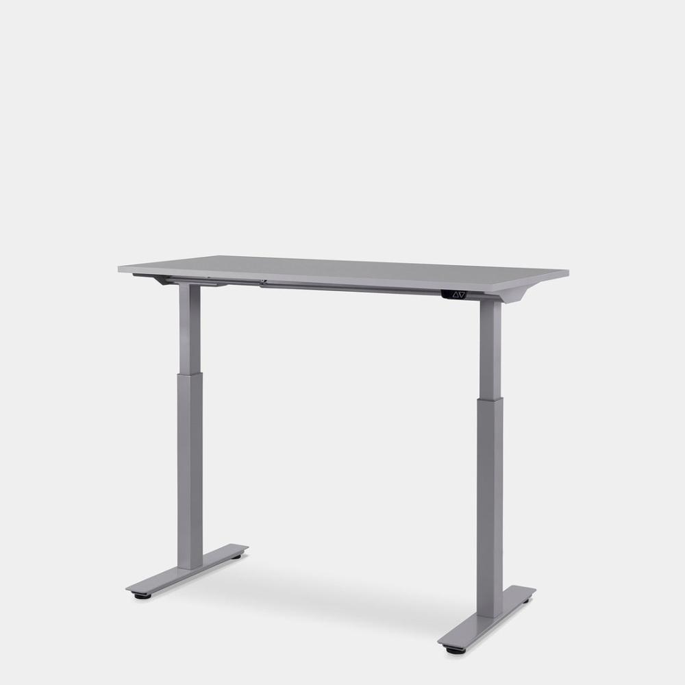 120 x 60 cm WRK21® SMART - Grau Uni / Grau elektrisch höhenverstellbarer Schreibtisch Bild 1