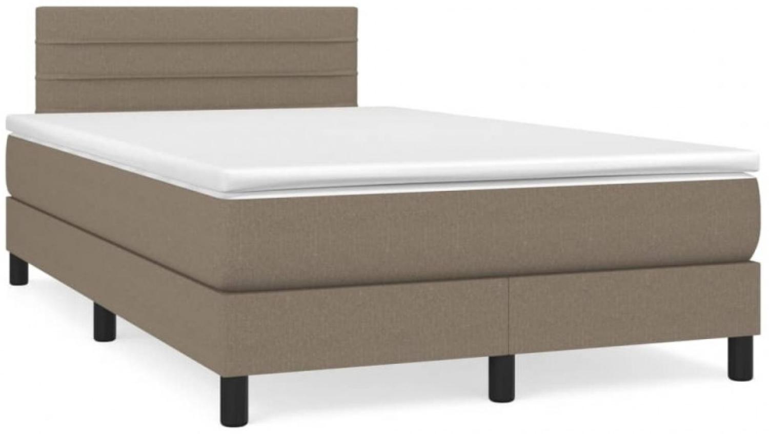 Boxspringbett mit Matratze & LED Taupe 120x190 cm Stoff (Farbe: Taupe) Bild 1