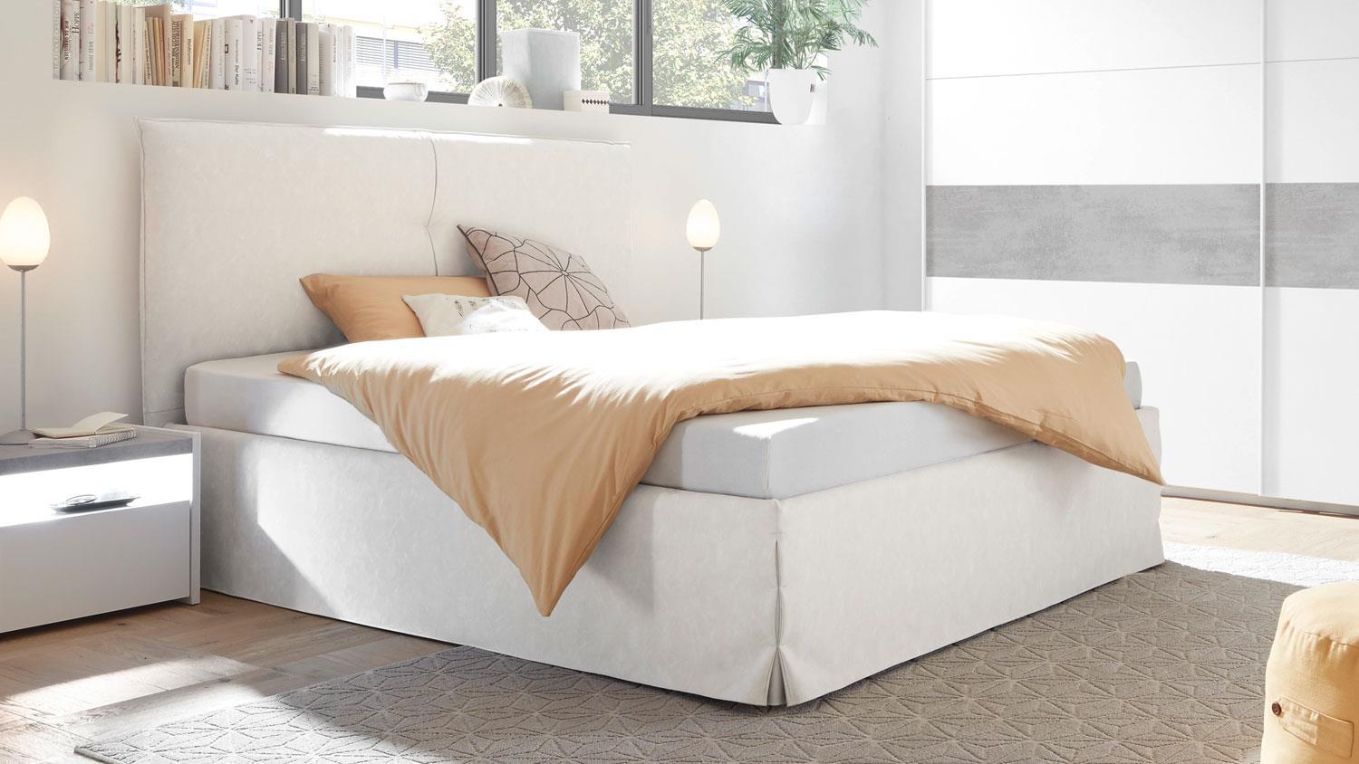 Polsterbett AMALTI Bett Schlafzimmer in weiß 180x200 Bild 1