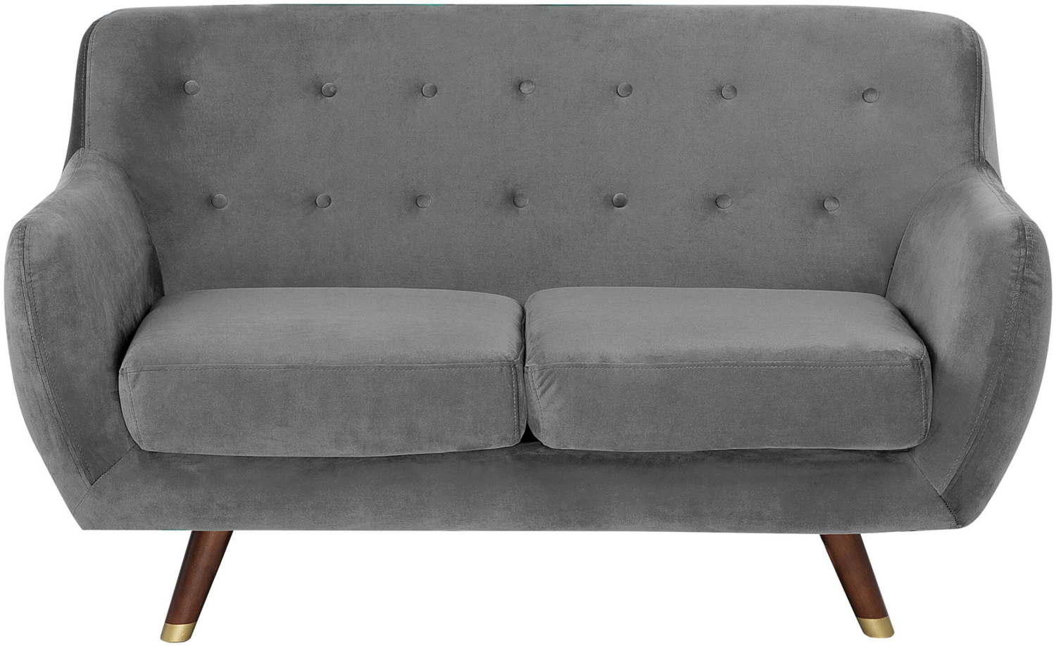 2-Sitzer Sofa Samtstoff grau BODO Bild 1